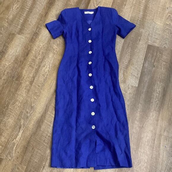 Elegant Blue Midi Dress - Picture 1 of 8